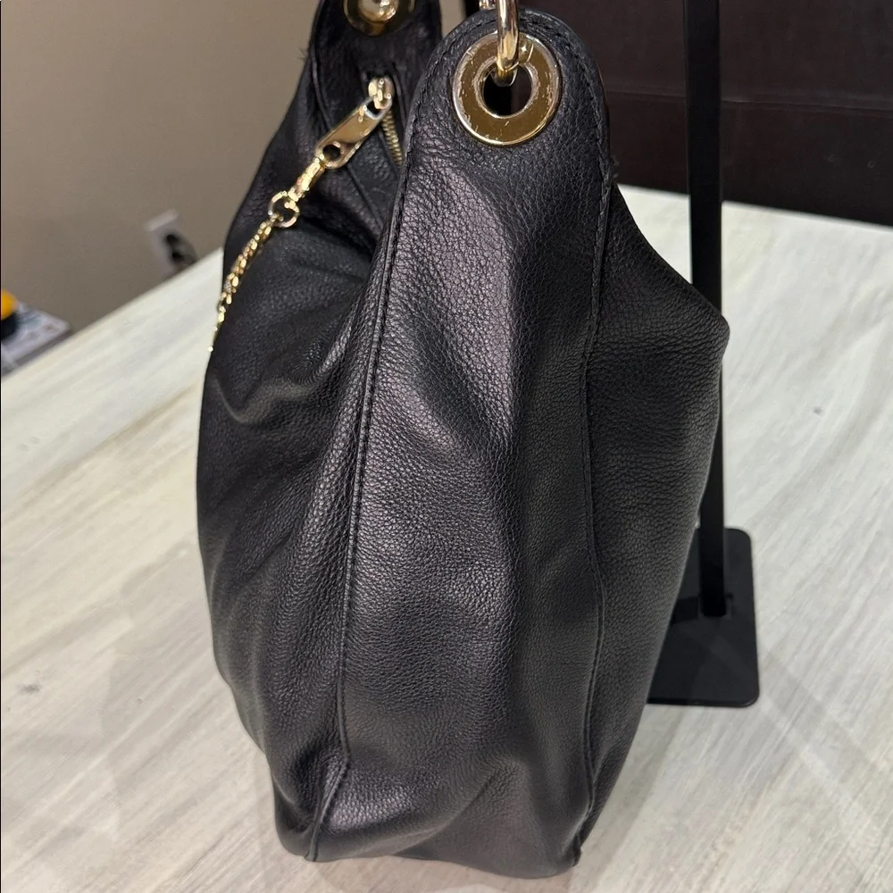 Michael Kors Black Pebbled Leather Hobo Bag